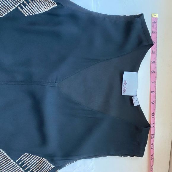 Anthropologie By Chloe Oliver Women's Black Embroidered Shift Dress Size L - Picture 6 of 15